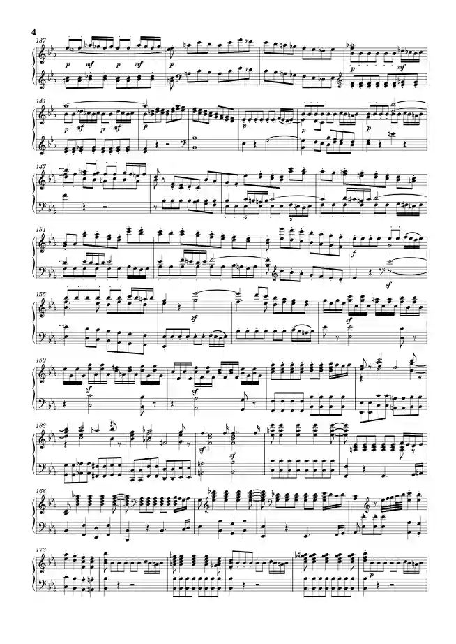 Sheet music page 4 The Magic Flute Overture, K. 620 - Advanced Version