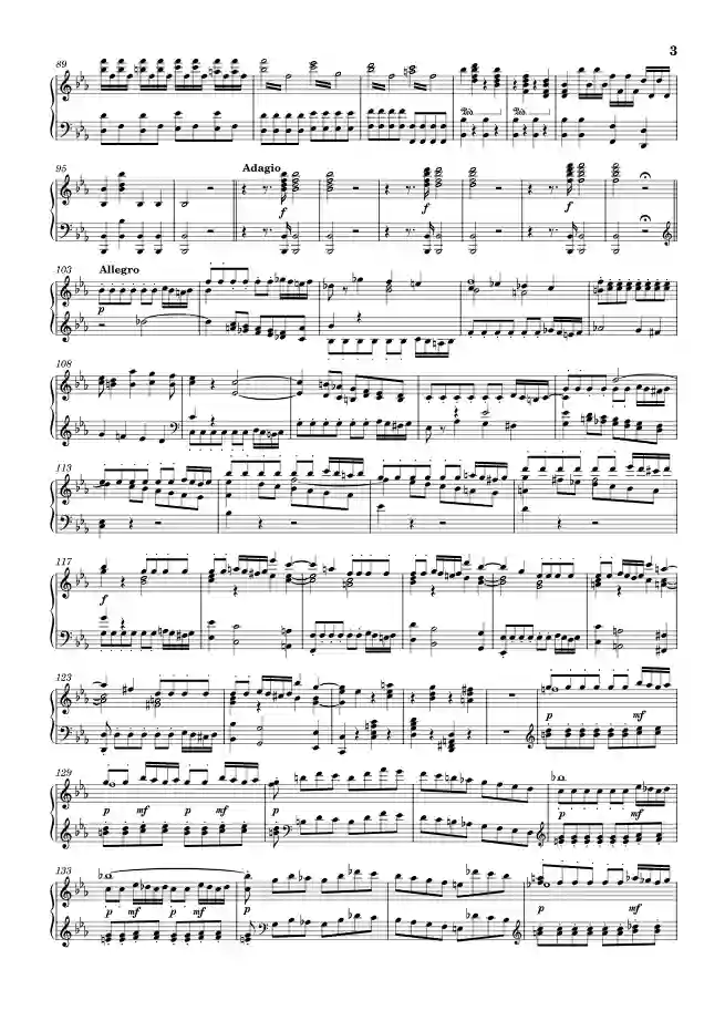 Sheet music page 3 The Magic Flute Overture, K. 620 - Advanced Version