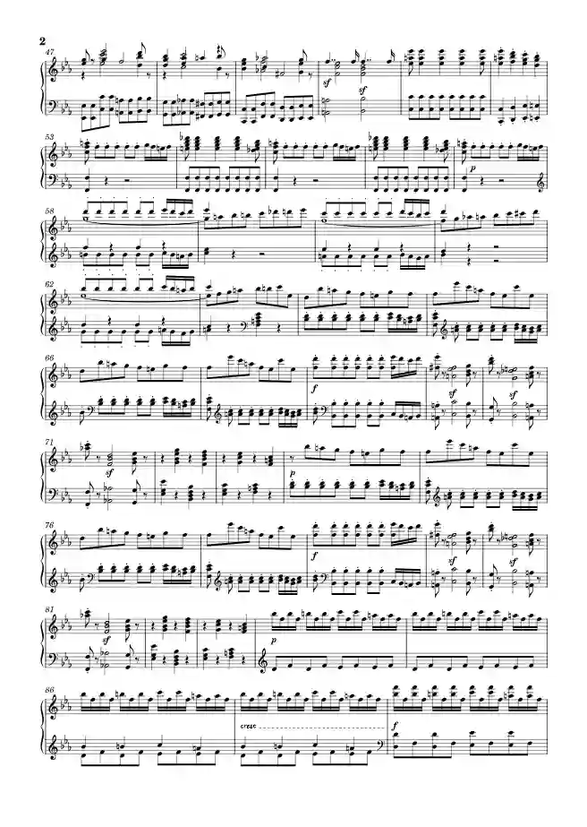 Sheet music page 2 The Magic Flute Overture, K. 620 - Advanced Version