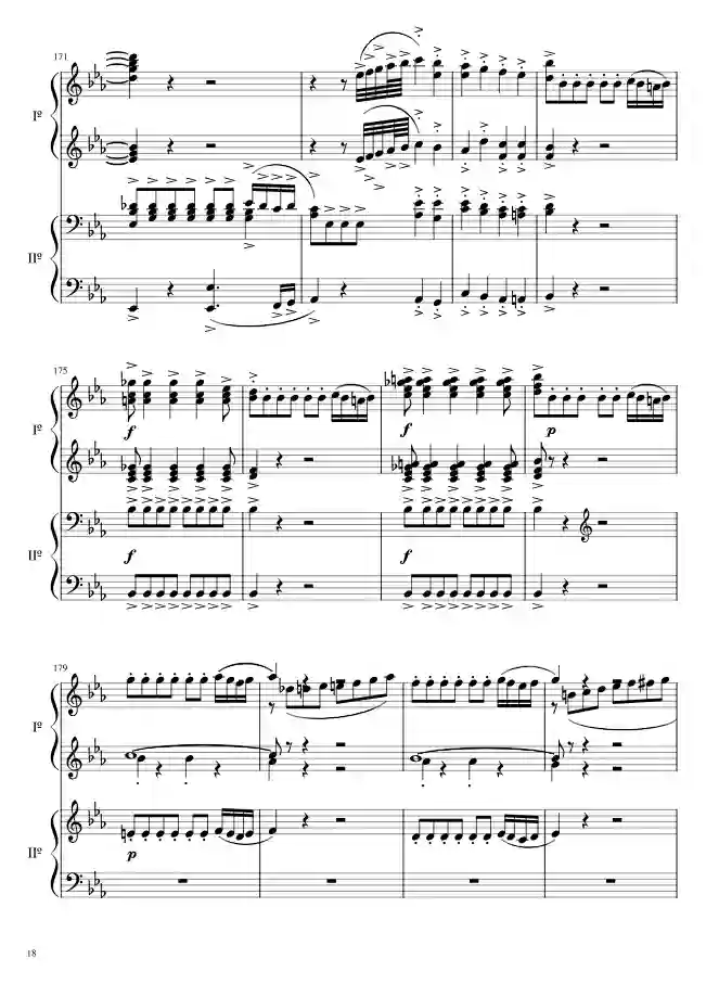 Sheet music page 17 The Magic Flute Overture, K. 620 - Intermediate Version