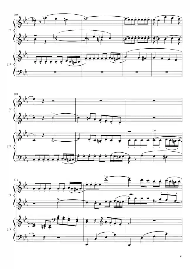 Sheet music page 10 The Magic Flute Overture, K. 620 - Intermediate Version