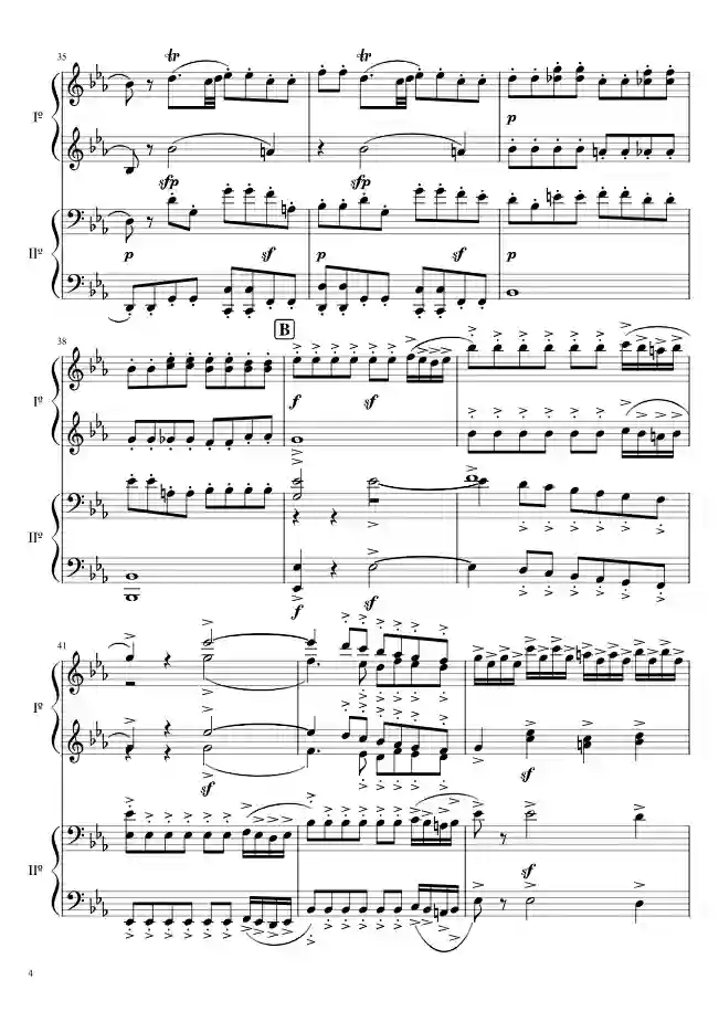 Sheet music page 4 The Magic Flute Overture, K. 620 - Intermediate Version
