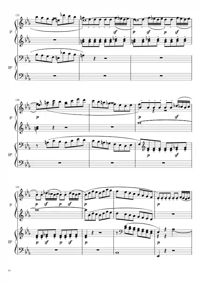 Sheet music page 13 The Magic Flute Overture, K. 620 - Intermediate Version