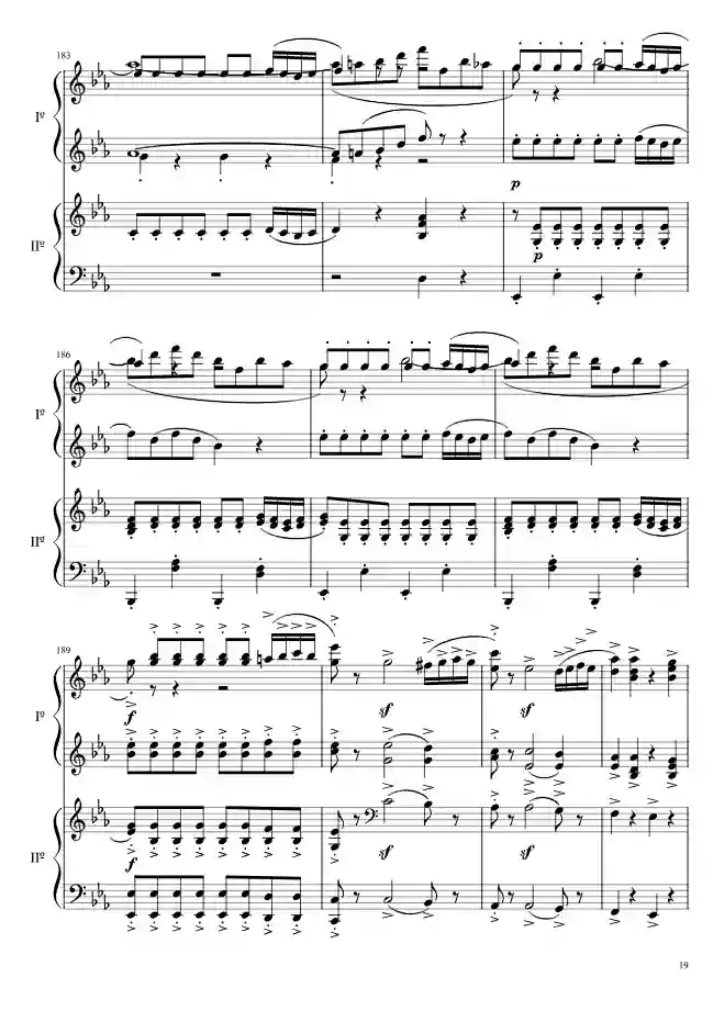 Sheet music page 18 The Magic Flute Overture, K. 620 - Intermediate Version