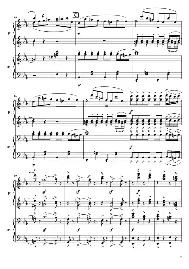 Sheet music page 7 The Magic Flute Overture, K. 620 - Intermediate Version