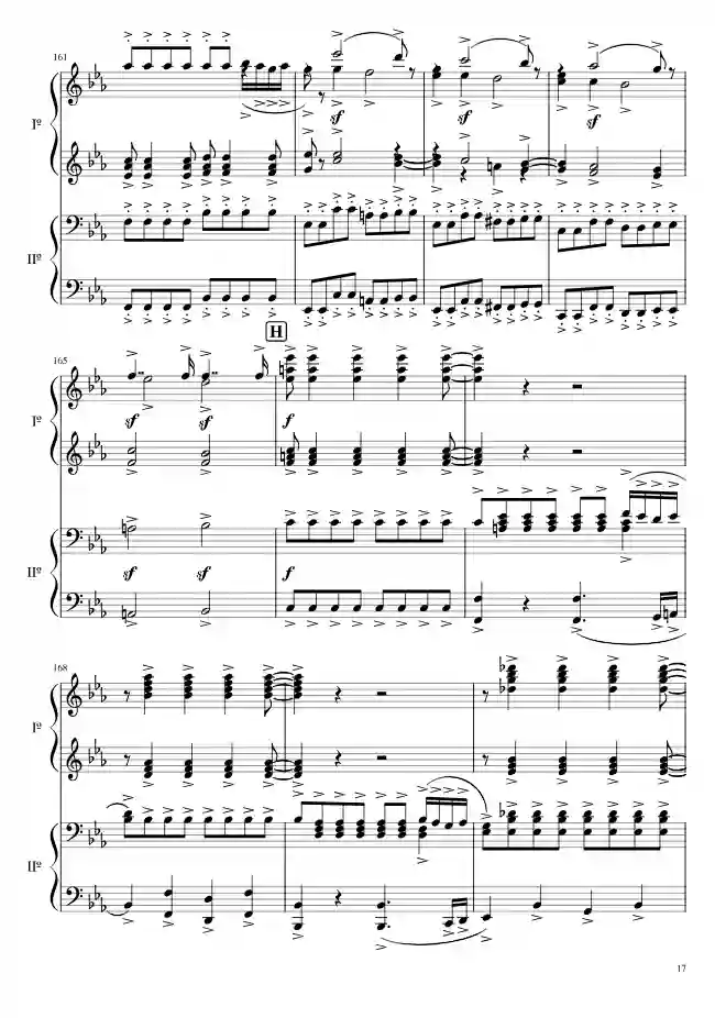 Sheet music page 16 The Magic Flute Overture, K. 620 - Intermediate Version