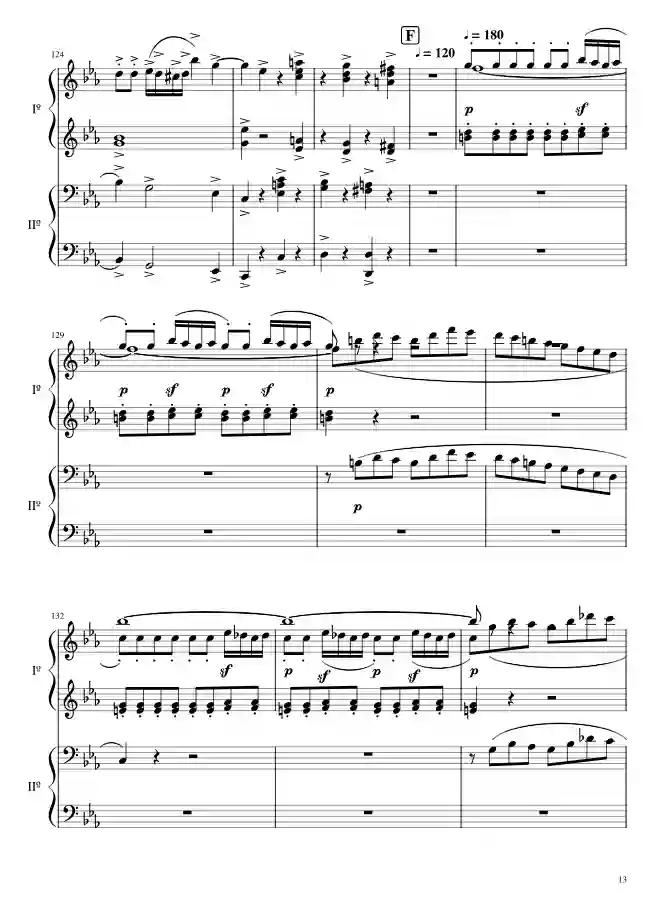 Sheet music page 12 The Magic Flute Overture, K. 620 - Intermediate Version