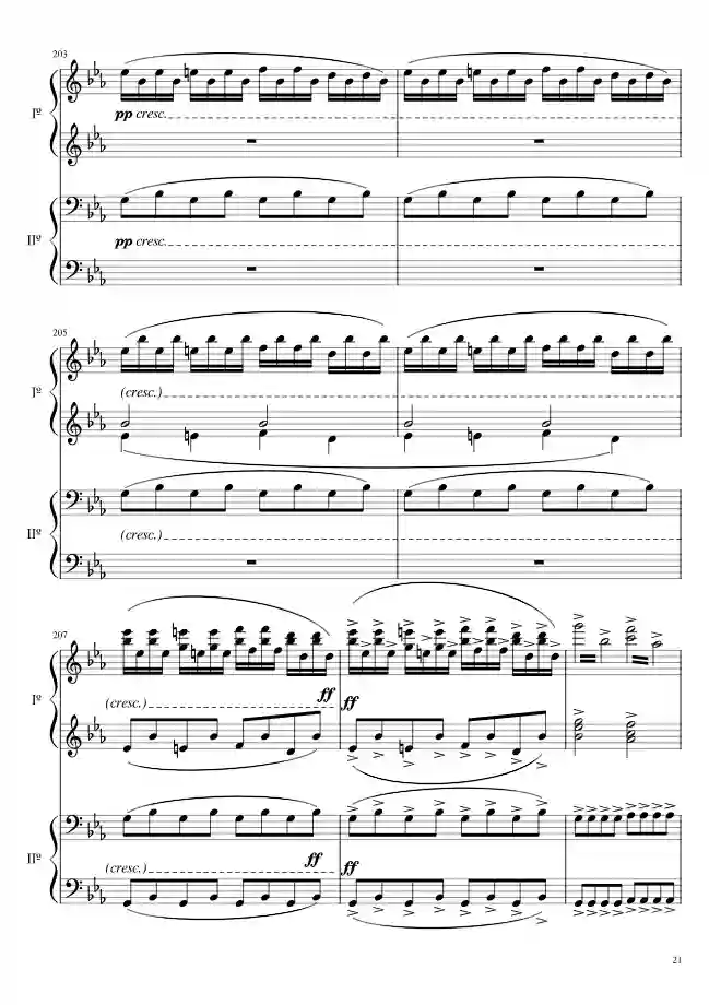 Sheet music page 20 The Magic Flute Overture, K. 620 - Intermediate Version