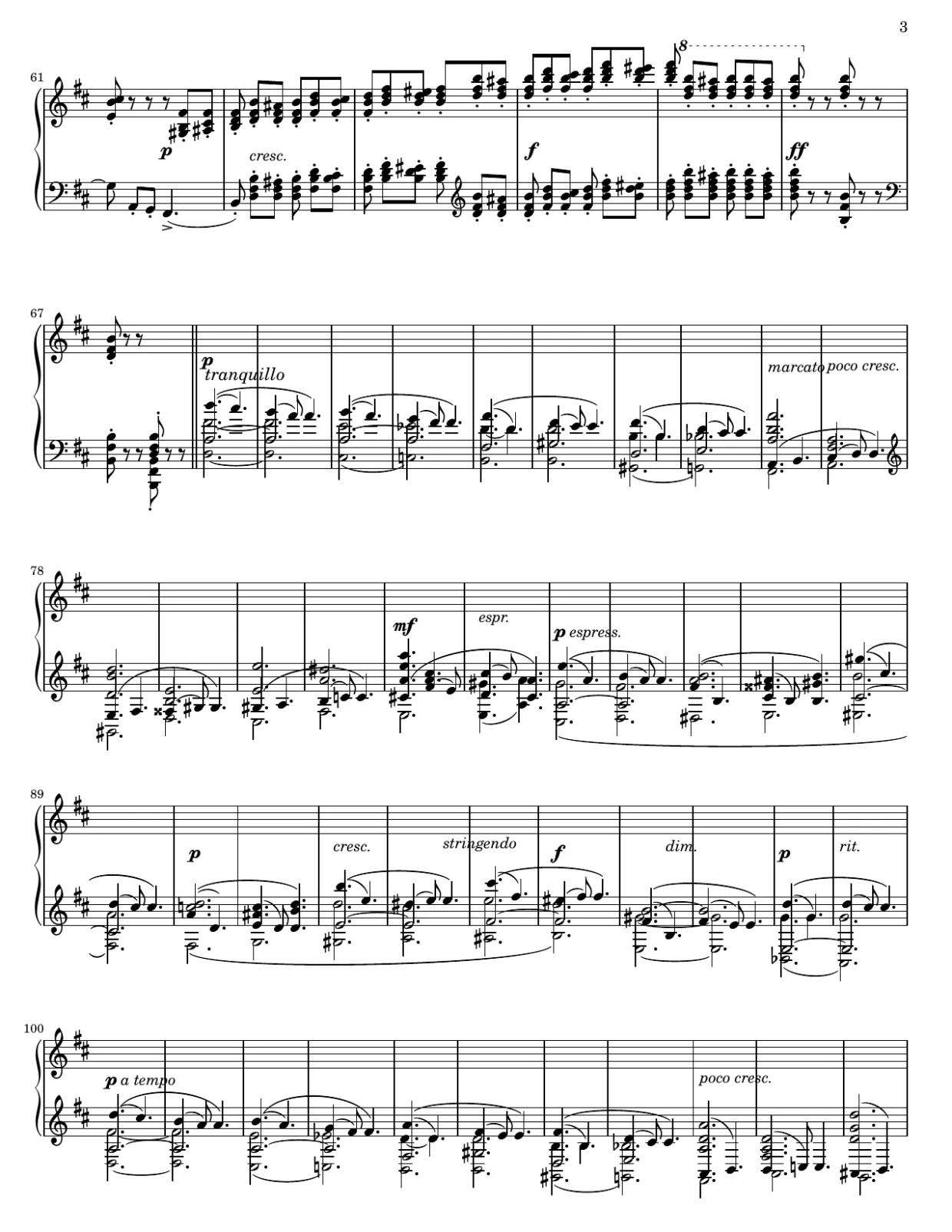 Sheet music page 3, The Seasons: August (Harvest) - Advanced Version