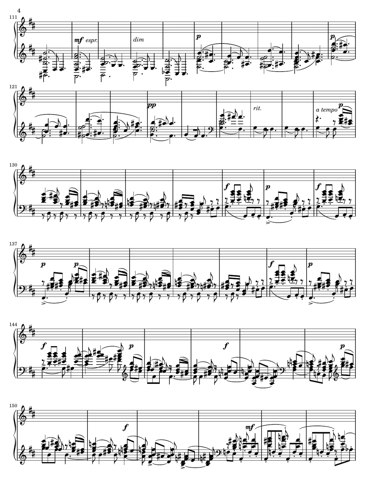 Sheet music page 4, The Seasons: August (Harvest) - Advanced Version