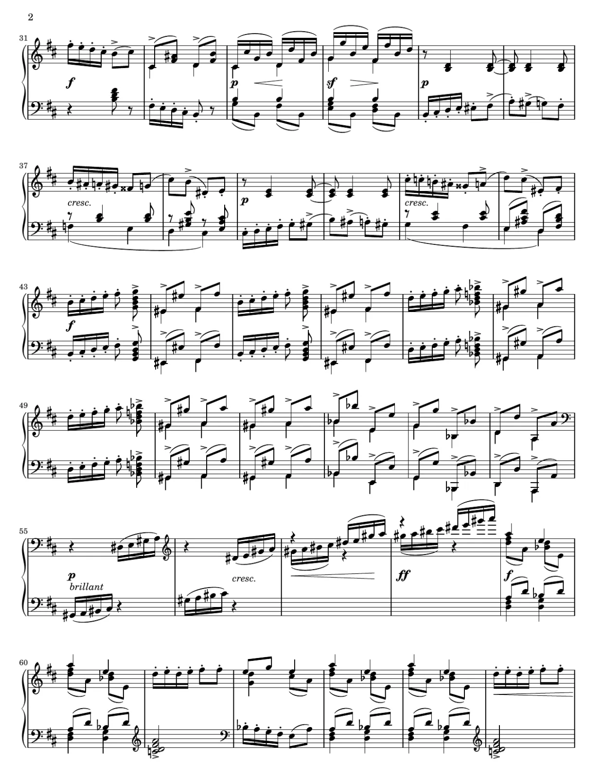 Bladmuziekpagina 2, De seizoenen: Februari (Carnaval) - Gevorderde versie