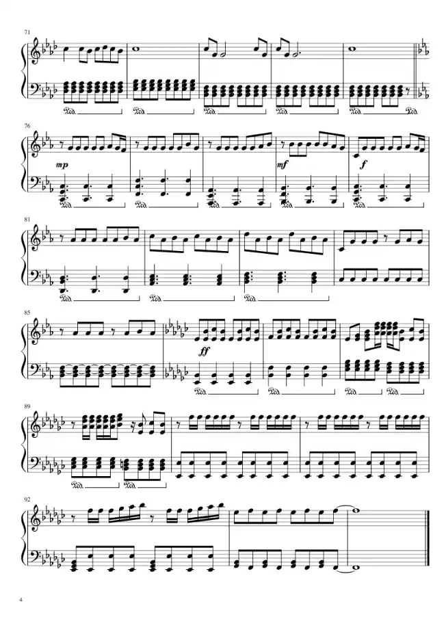 Sheet music page 4 This is Gallifrey: Our Childhood, Our Home - Advanced Version