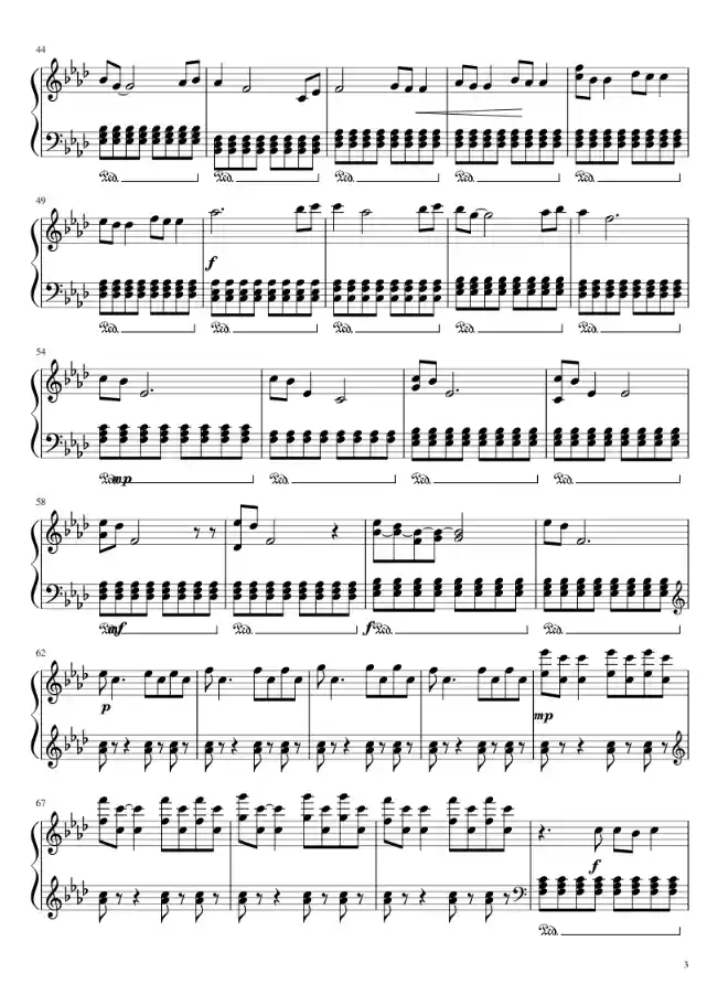 Sheet music page 3 This is Gallifrey: Our Childhood, Our Home - Advanced Version