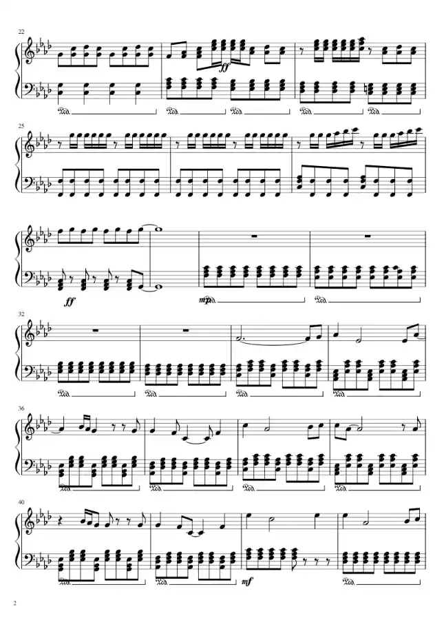 Sheet music page 2 This is Gallifrey: Our Childhood, Our Home - Advanced Version