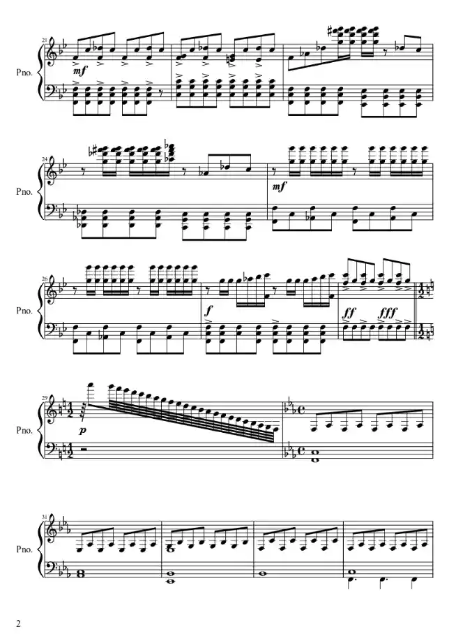 Sheet music page 2 This is Gallifrey: Our Childhood, Our Home - Beginner Version