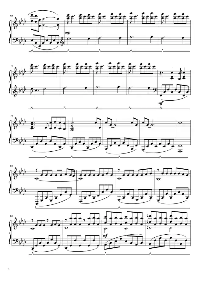 Sheet music page 4 This is Gallifrey: Our Childhood, Our Home - Intermediate Version