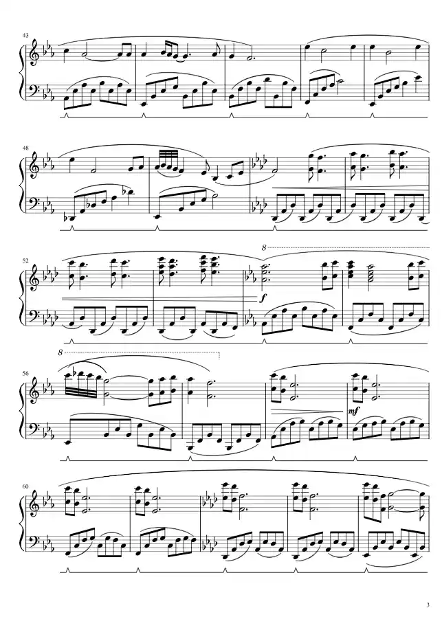 Sheet music page 3 This is Gallifrey: Our Childhood, Our Home - Intermediate Version