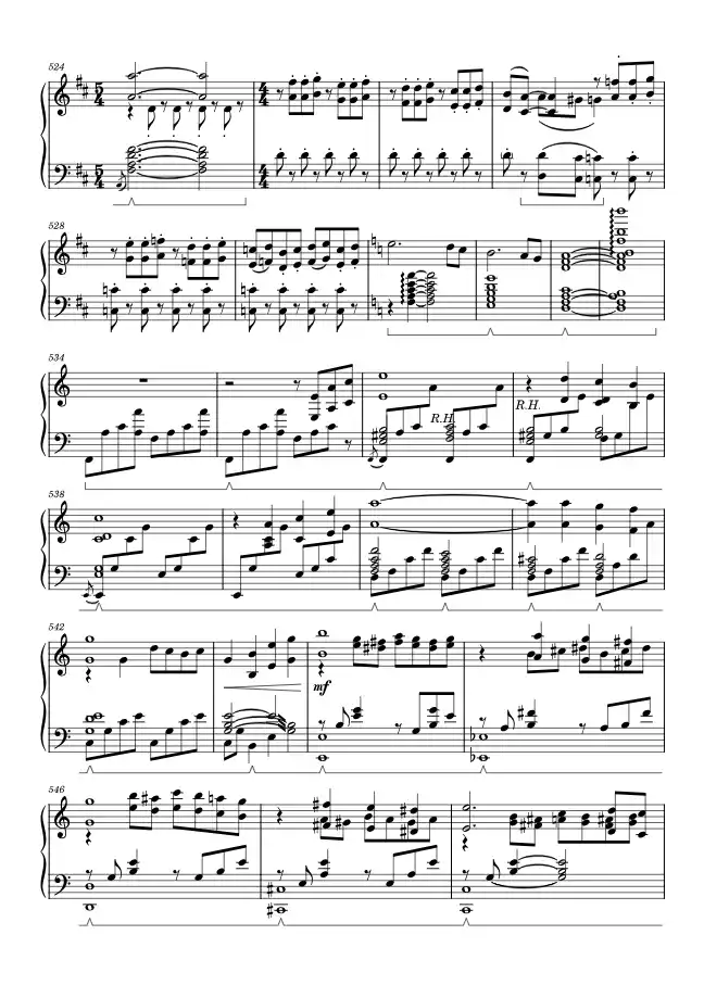 Sheet music page 4 To Star Lake - Advanced Version