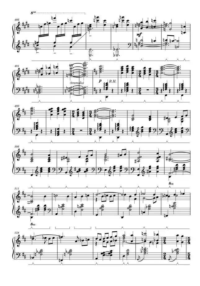 Sheet music page 3 To Star Lake - Advanced Version