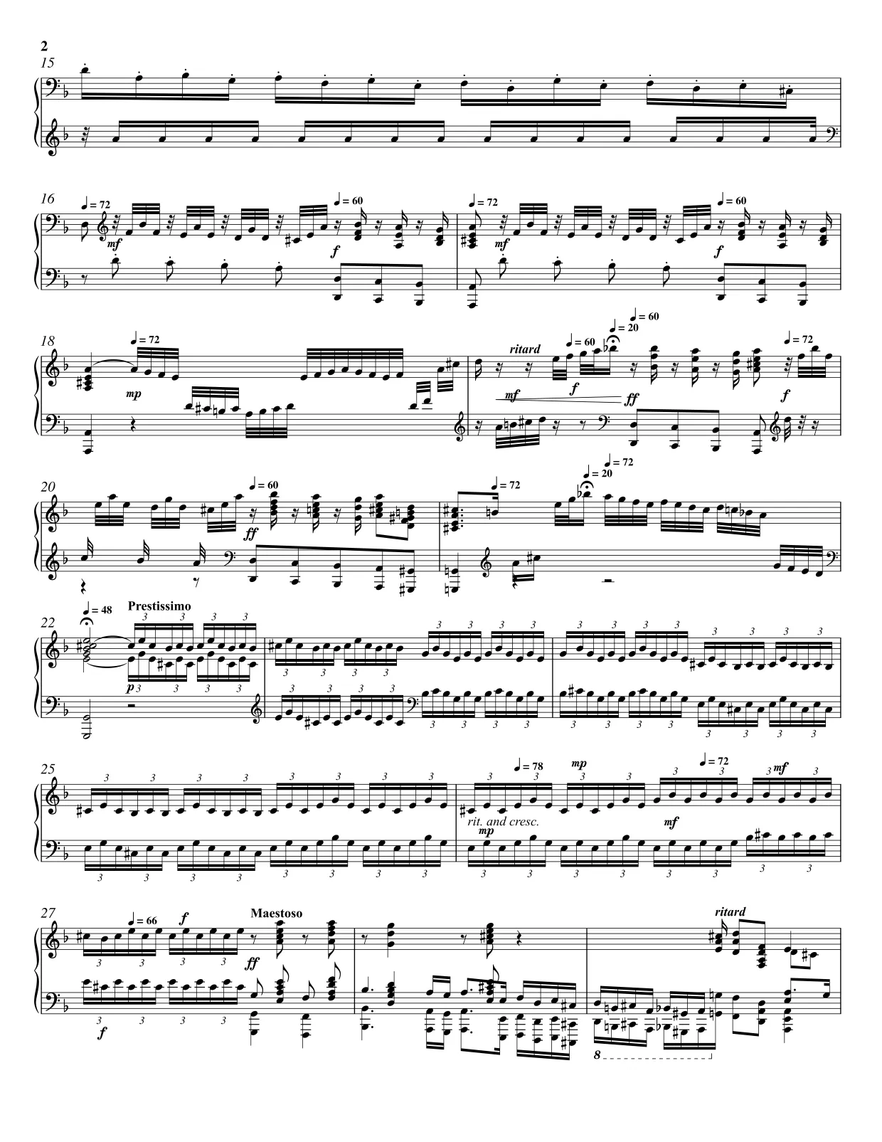 Notenseite 2 Toccata und Fuge d-Moll - Fortgeschrittene Version