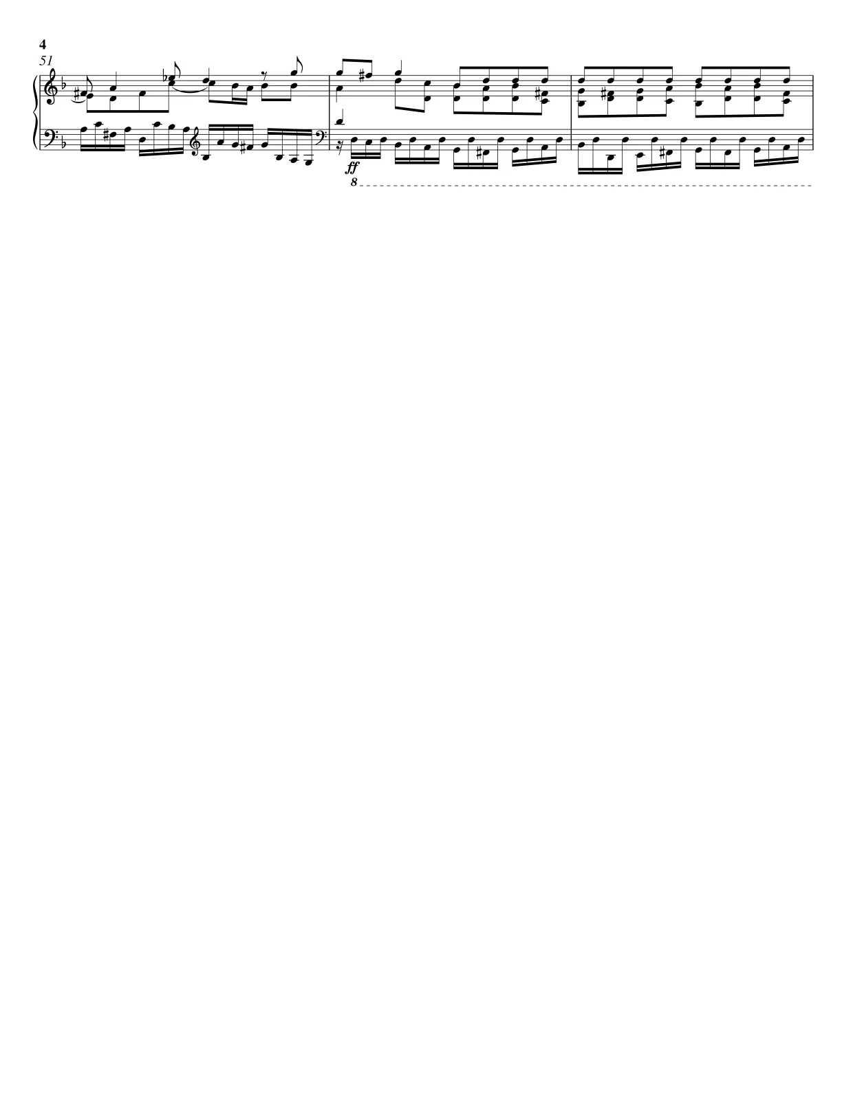 Notenseite 4 Toccata und Fuge d-Moll - Fortgeschrittene Version