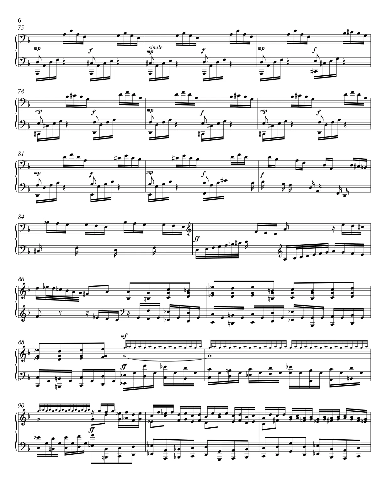 Notenseite 6 Toccata und Fuge d-Moll - Fortgeschrittene Version