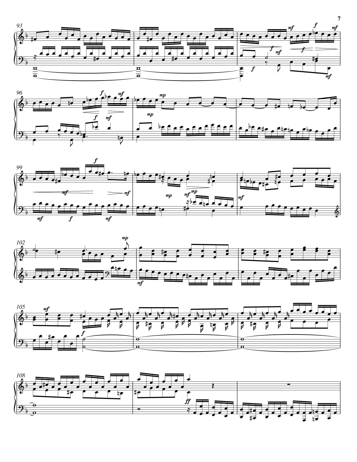 Notenseite 7 Toccata und Fuge d-Moll - Fortgeschrittene Version
