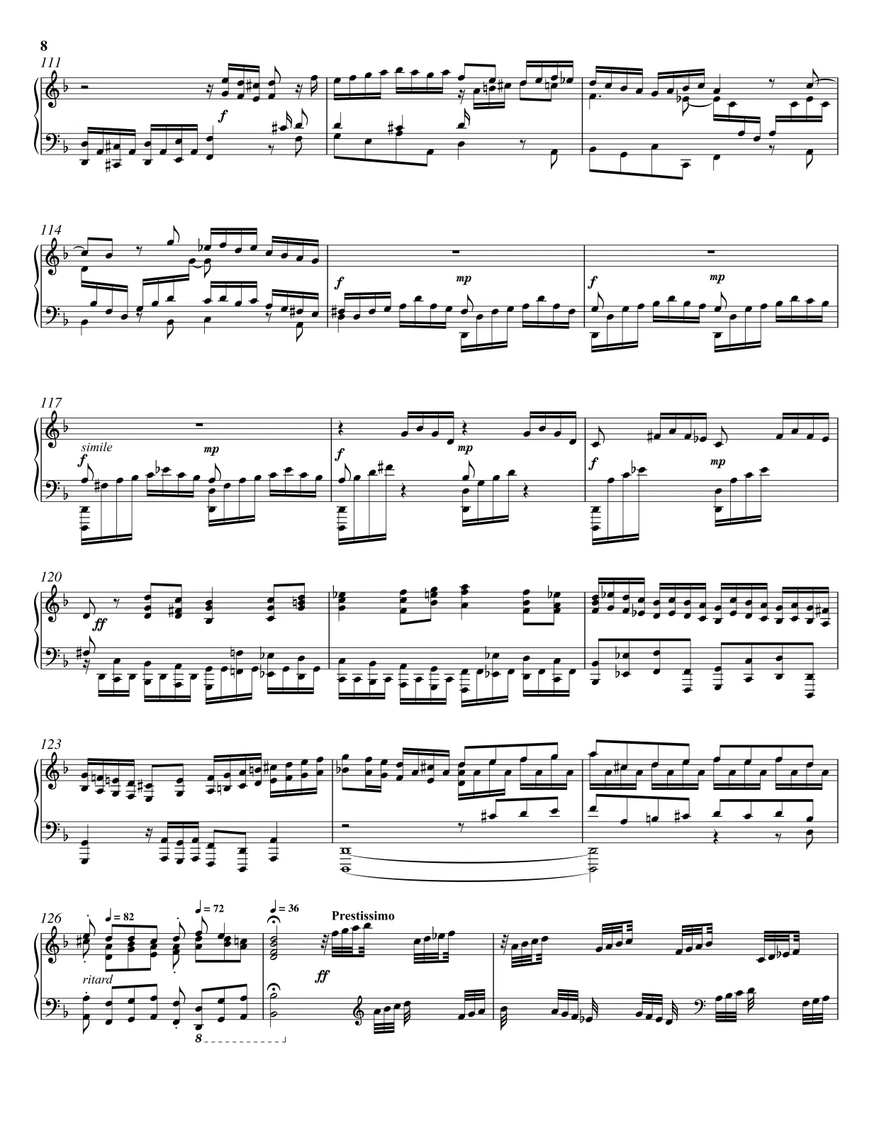 Notenseite 8 Toccata und Fuge d-Moll - Fortgeschrittene Version