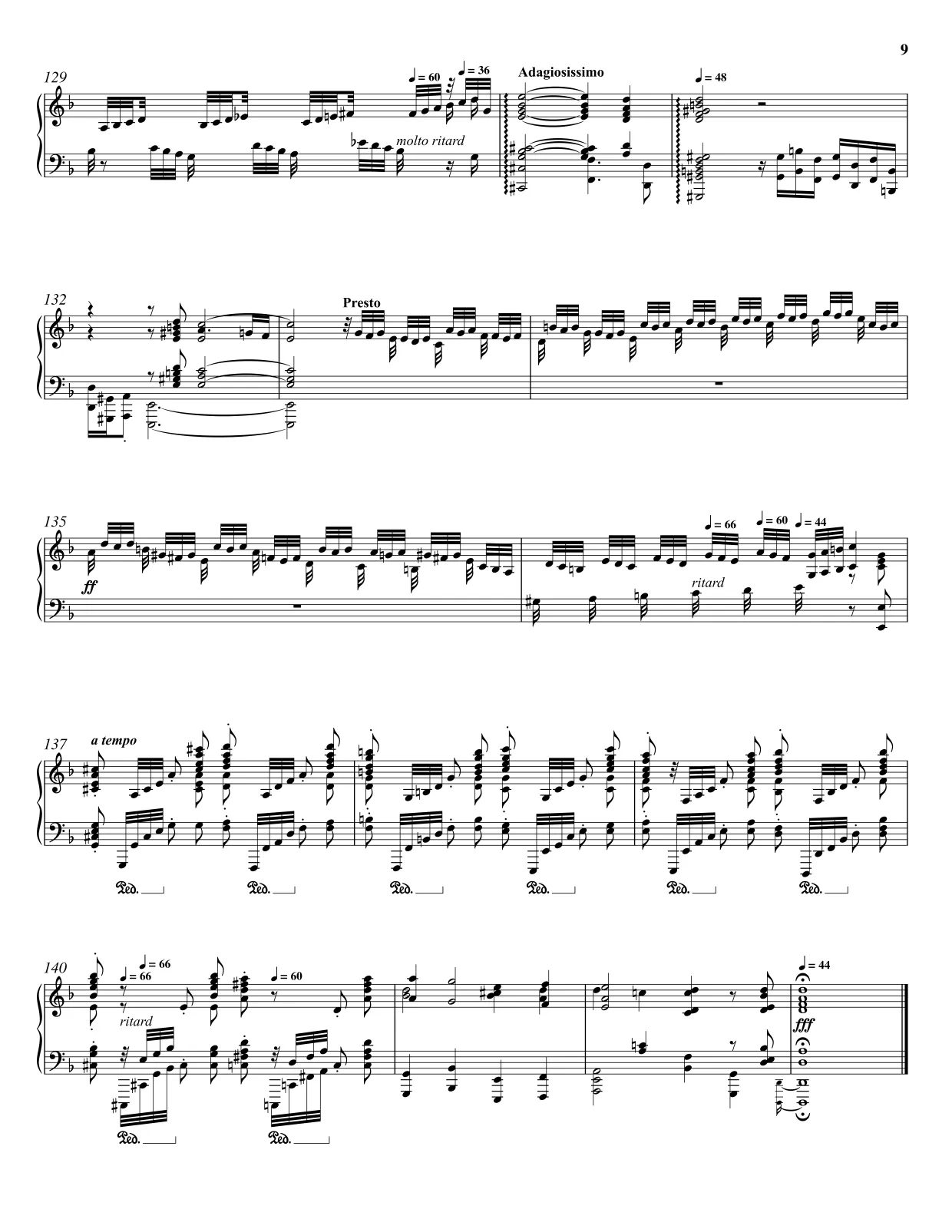 Notenseite 9 Toccata und Fuge d-Moll - Fortgeschrittene Version