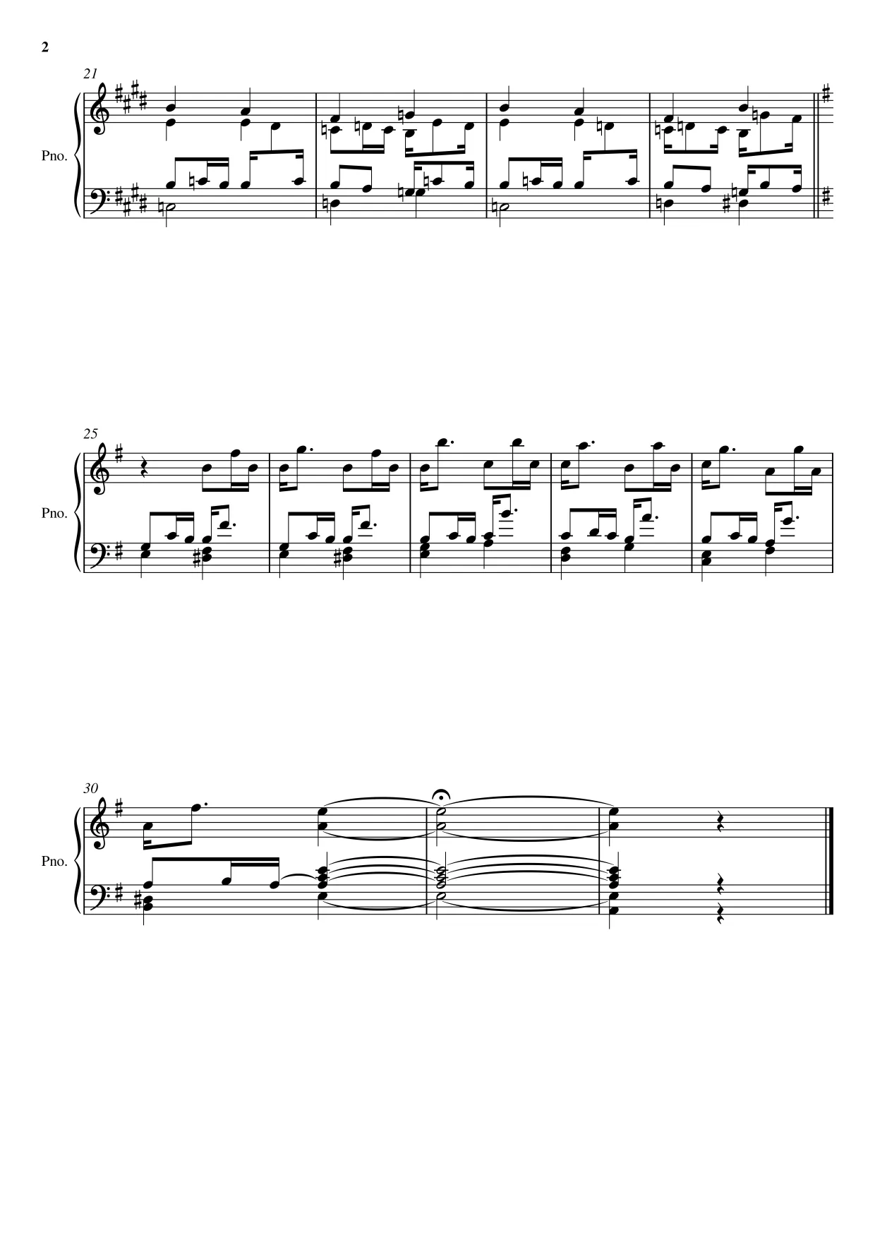 Sheet music page 2 Träumerei - Beginner Version