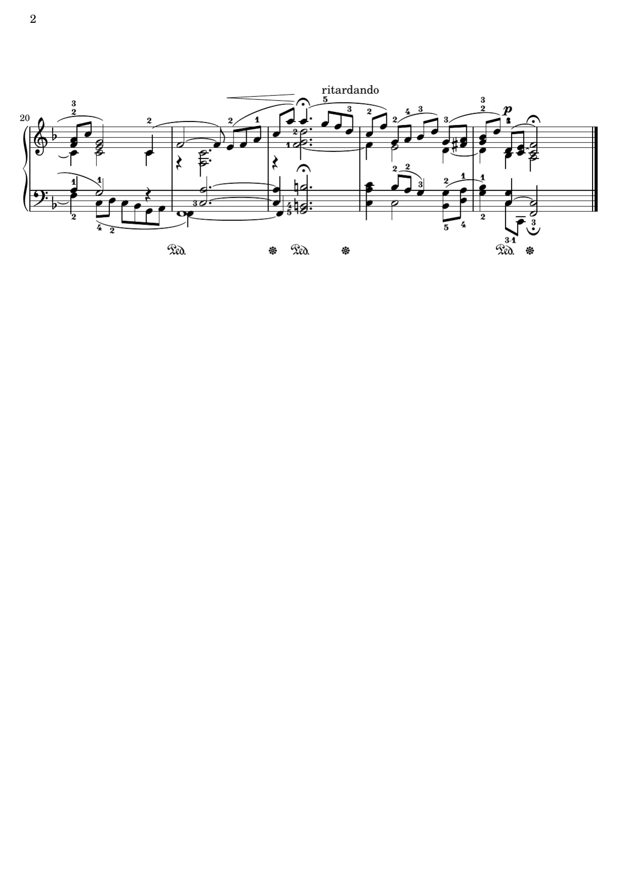 Sheet music page 2, Träumerei - Intermediate Version