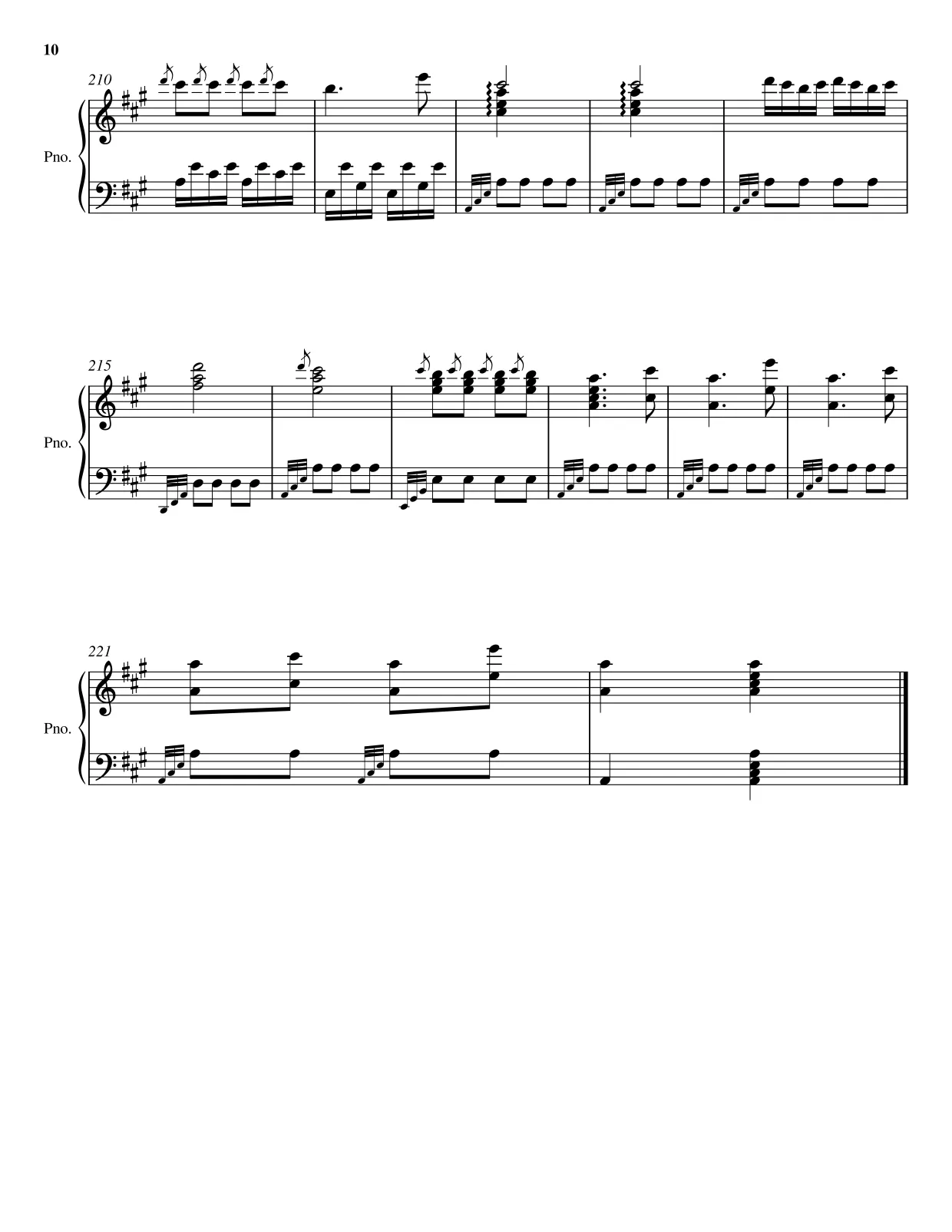 Sheet music page 10 Turkish March (Rondo alla Turca) - Advanced Version