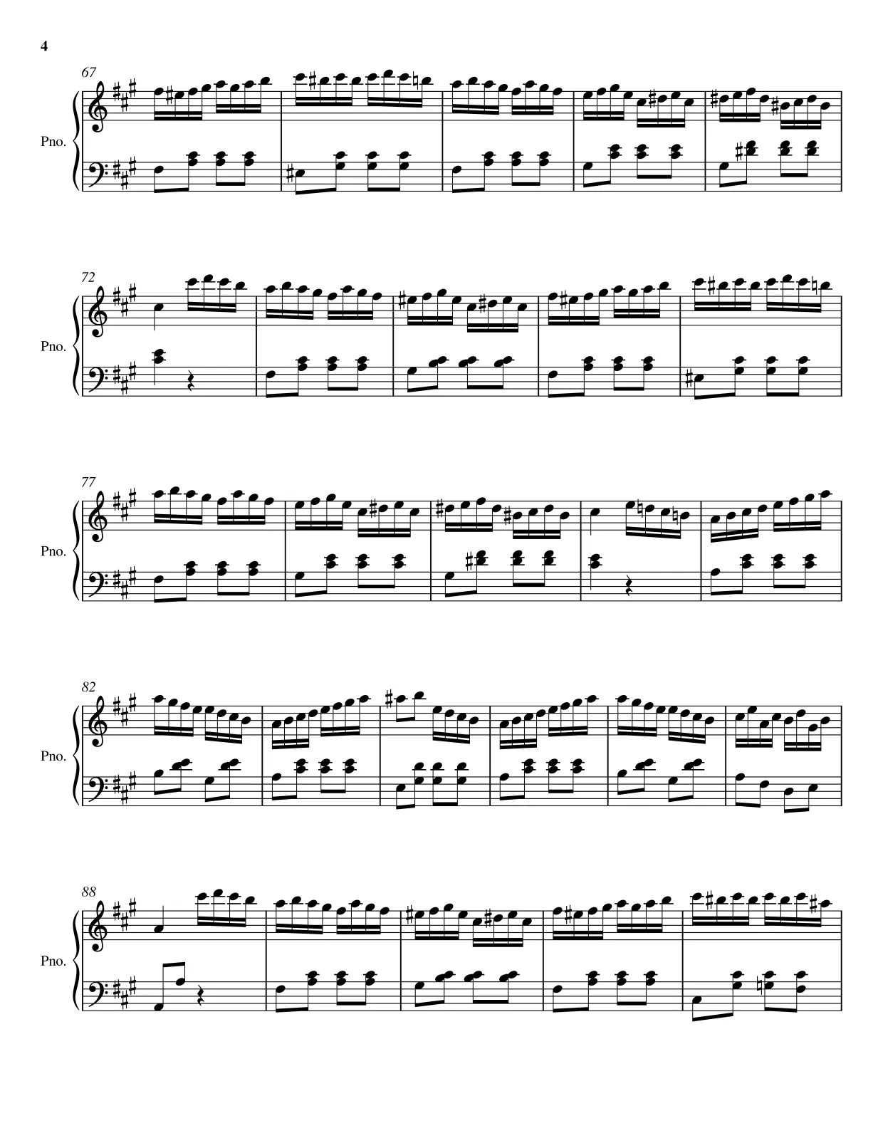 Sheet music page 4 Turkish March (Rondo alla Turca) - Advanced Version