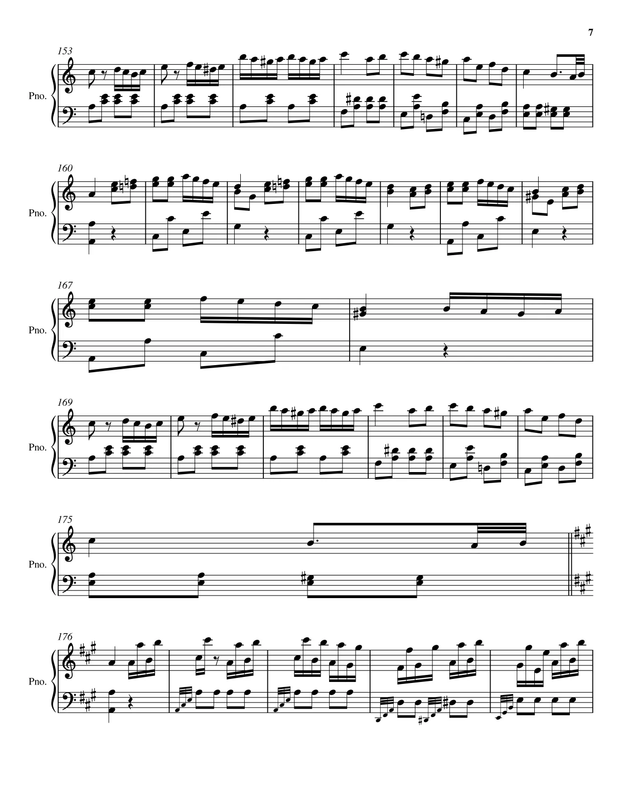 Sheet music page 7 Turkish March (Rondo alla Turca) - Advanced Version