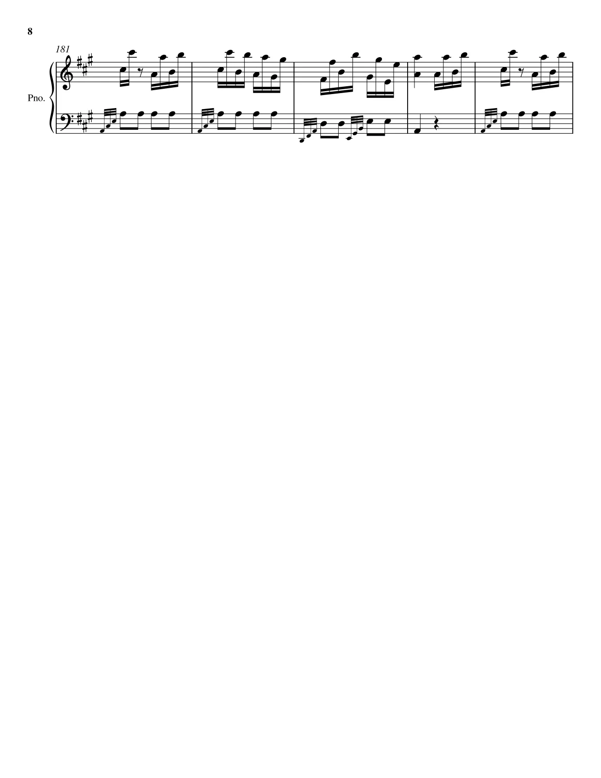 Sheet music page 8 Turkish March (Rondo alla Turca) - Advanced Version