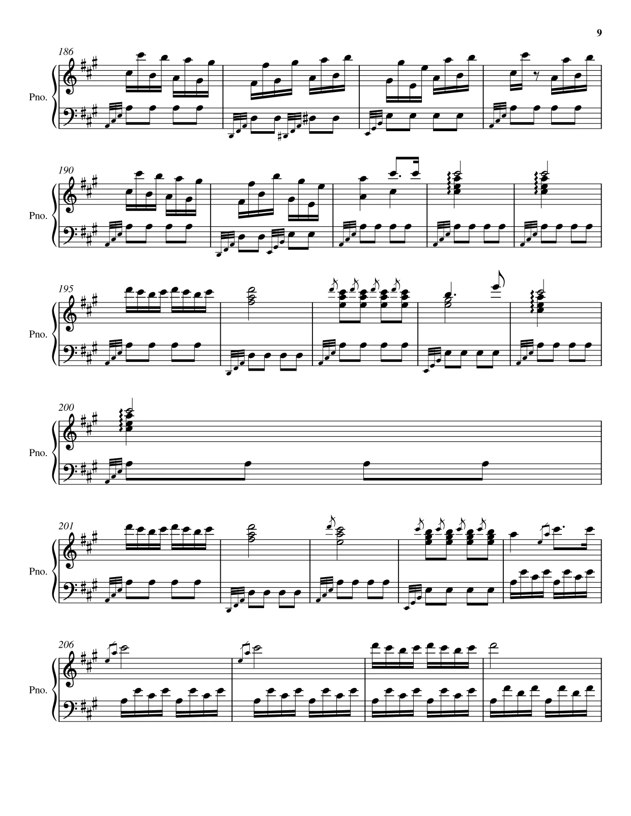 Sheet music page 9 Turkish March (Rondo alla Turca) - Advanced Version