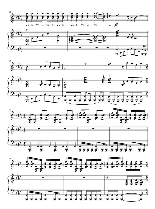 Sheet music page 4 Vale Decem - Beginner Version