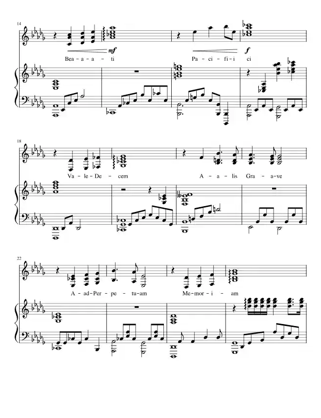 Sheet music page 2 Vale Decem - Beginner Version