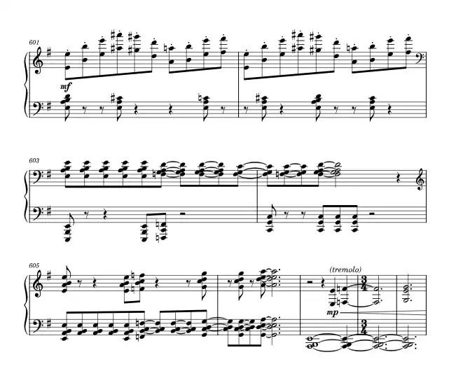 Sheet music page 4 Vanity and Friendship - Advanced Version