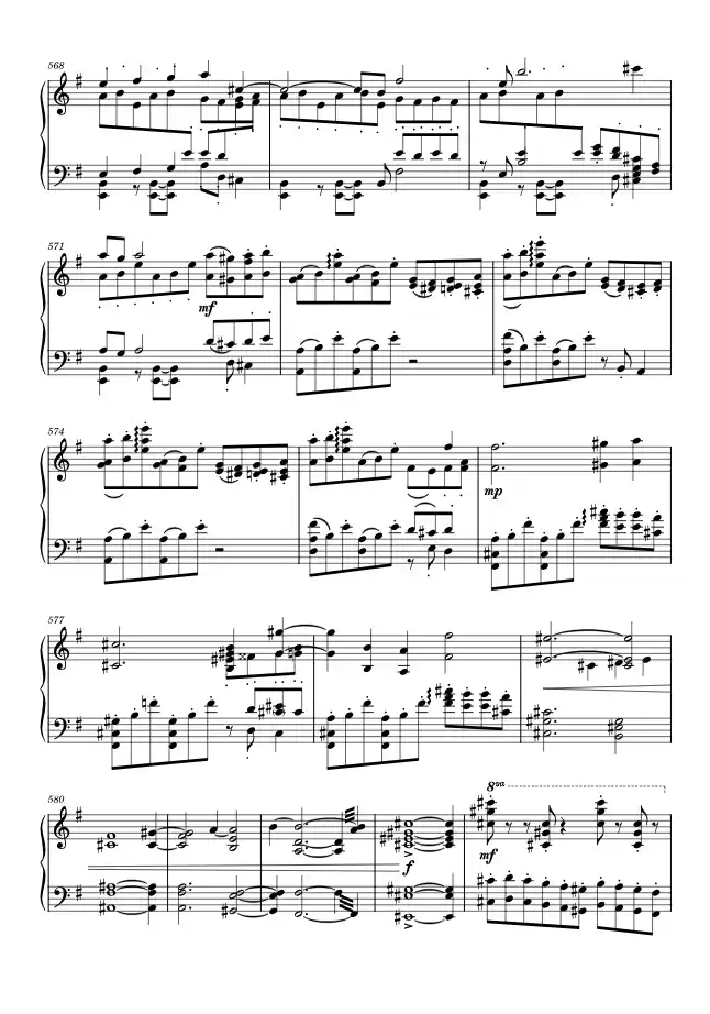 Sheet music page 2 Vanity and Friendship - Advanced Version