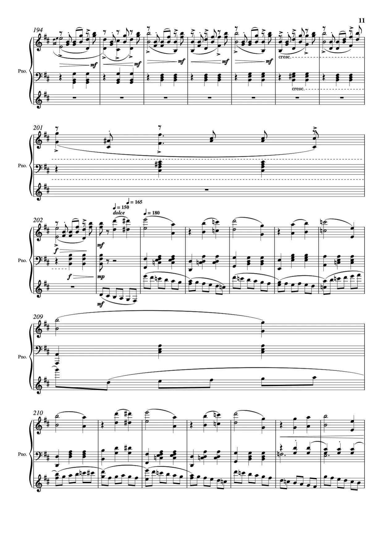 Sheet music page 11 Waltz of the Flowers - Advanced Version