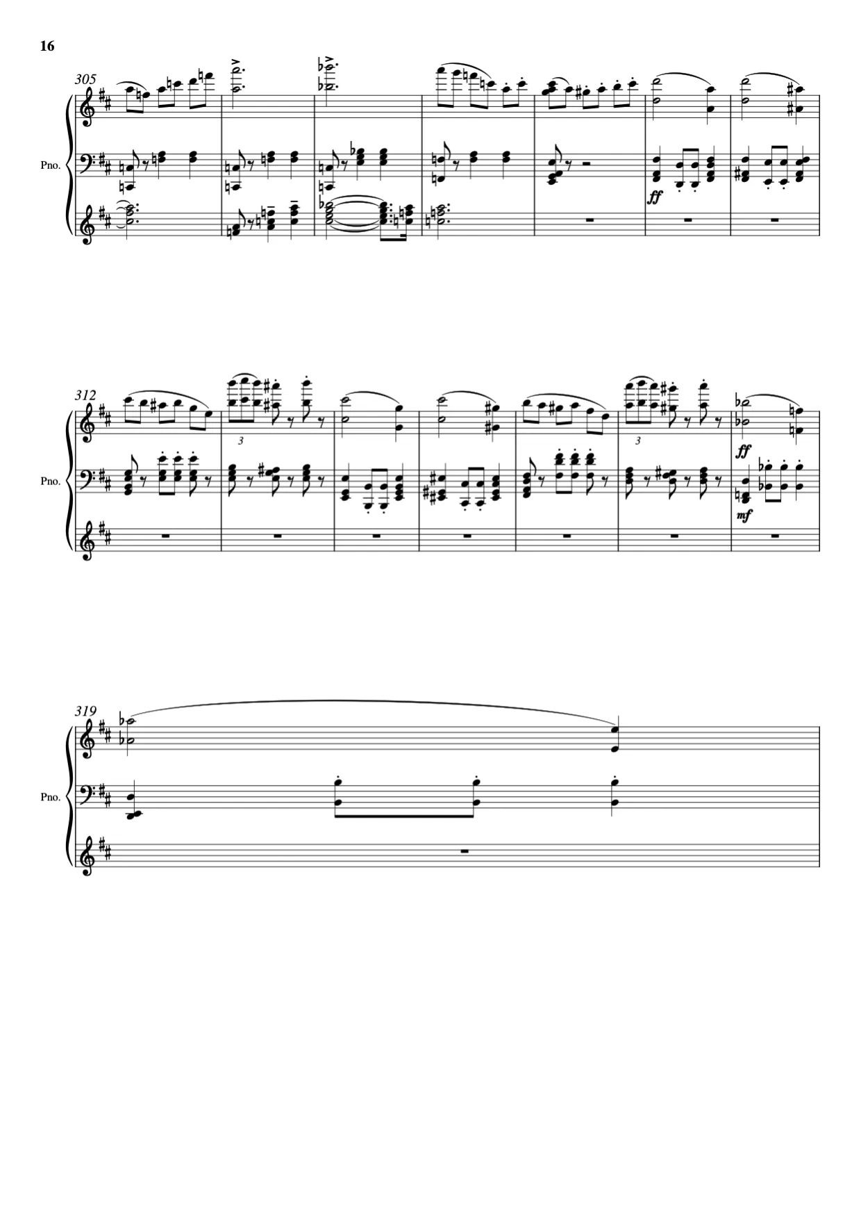 Sheet music page 16 Waltz of the Flowers - Advanced Version