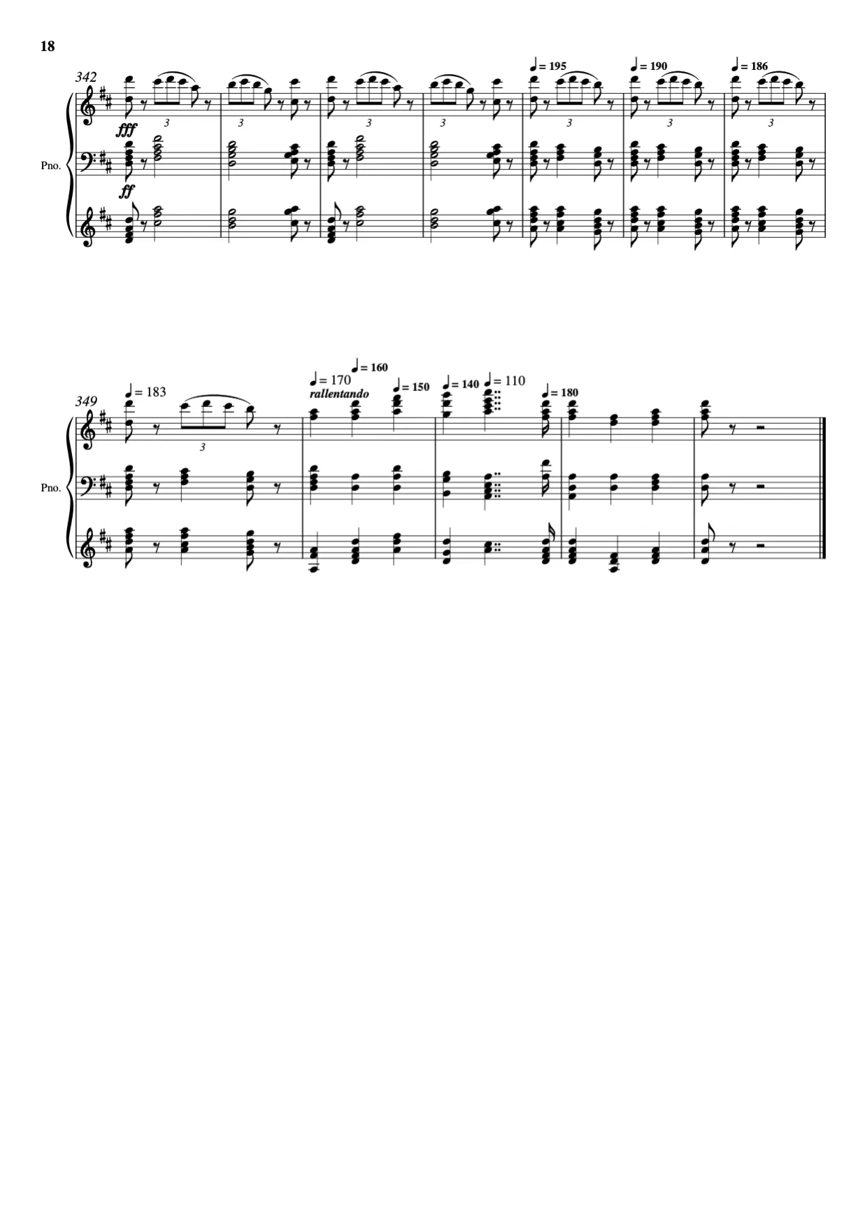 Sheet music page 18 Waltz of the Flowers - Advanced Version
