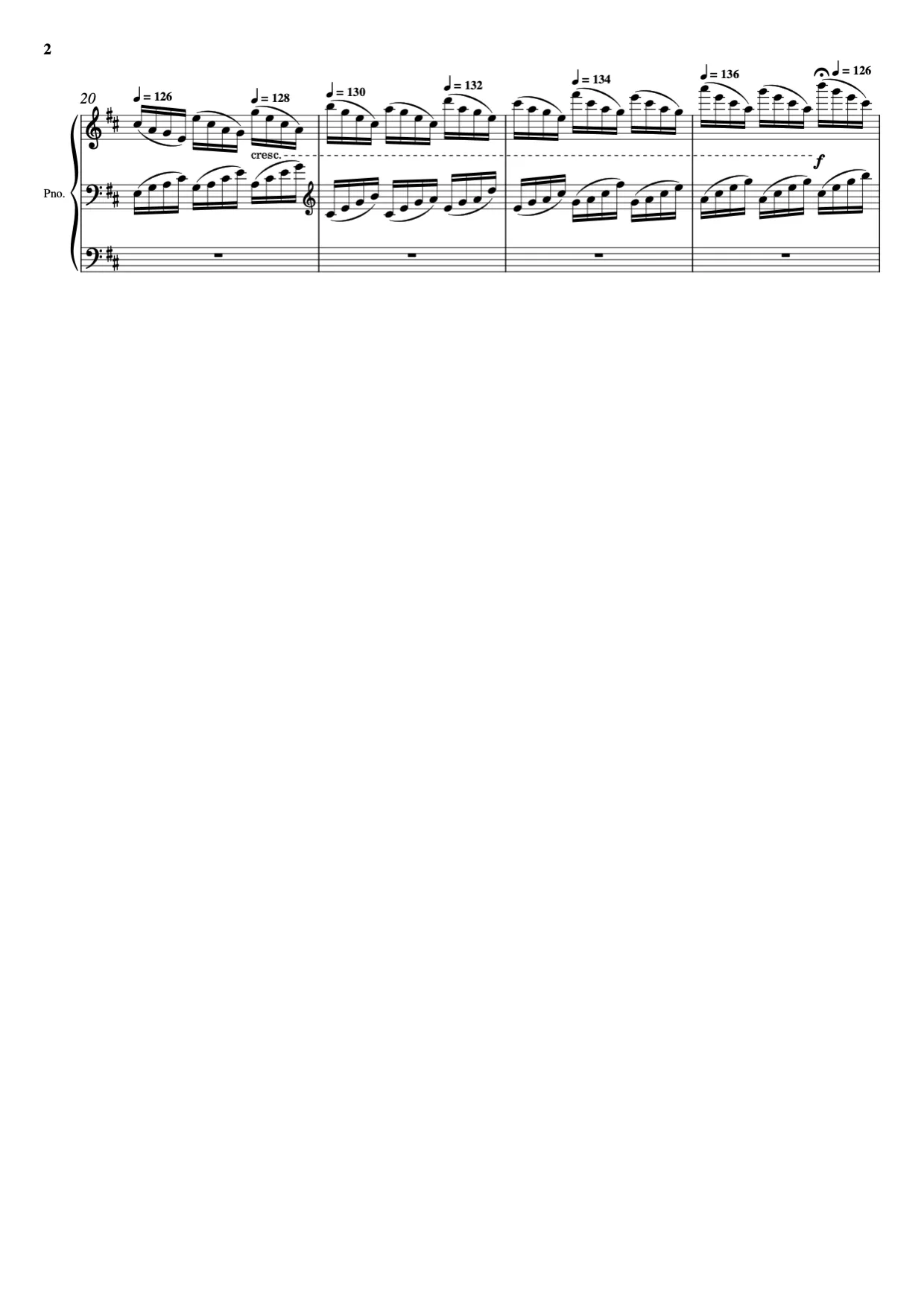 Sheet music page 2 Waltz of the Flowers - Advanced Version