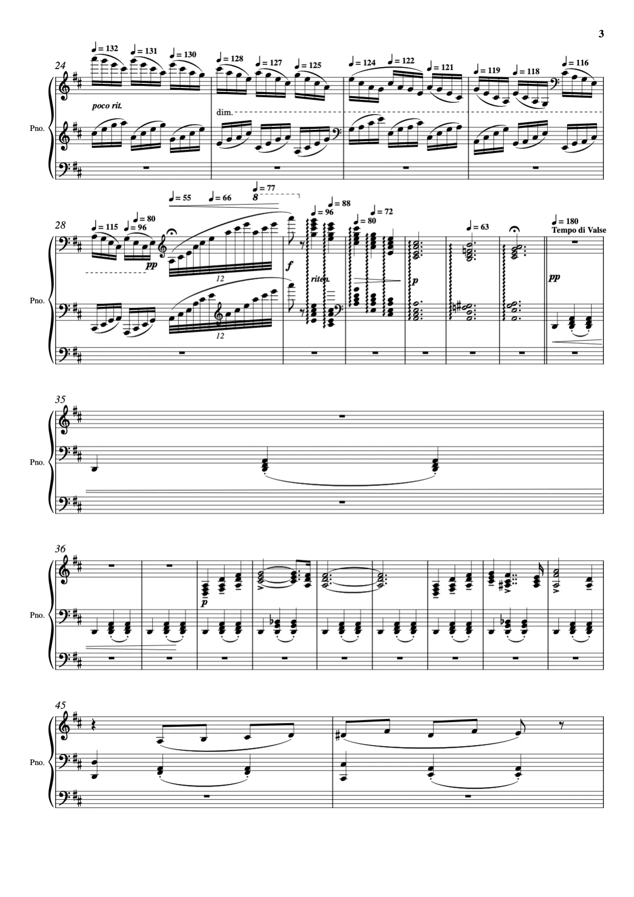 Sheet music page 3 Waltz of the Flowers - Advanced Version