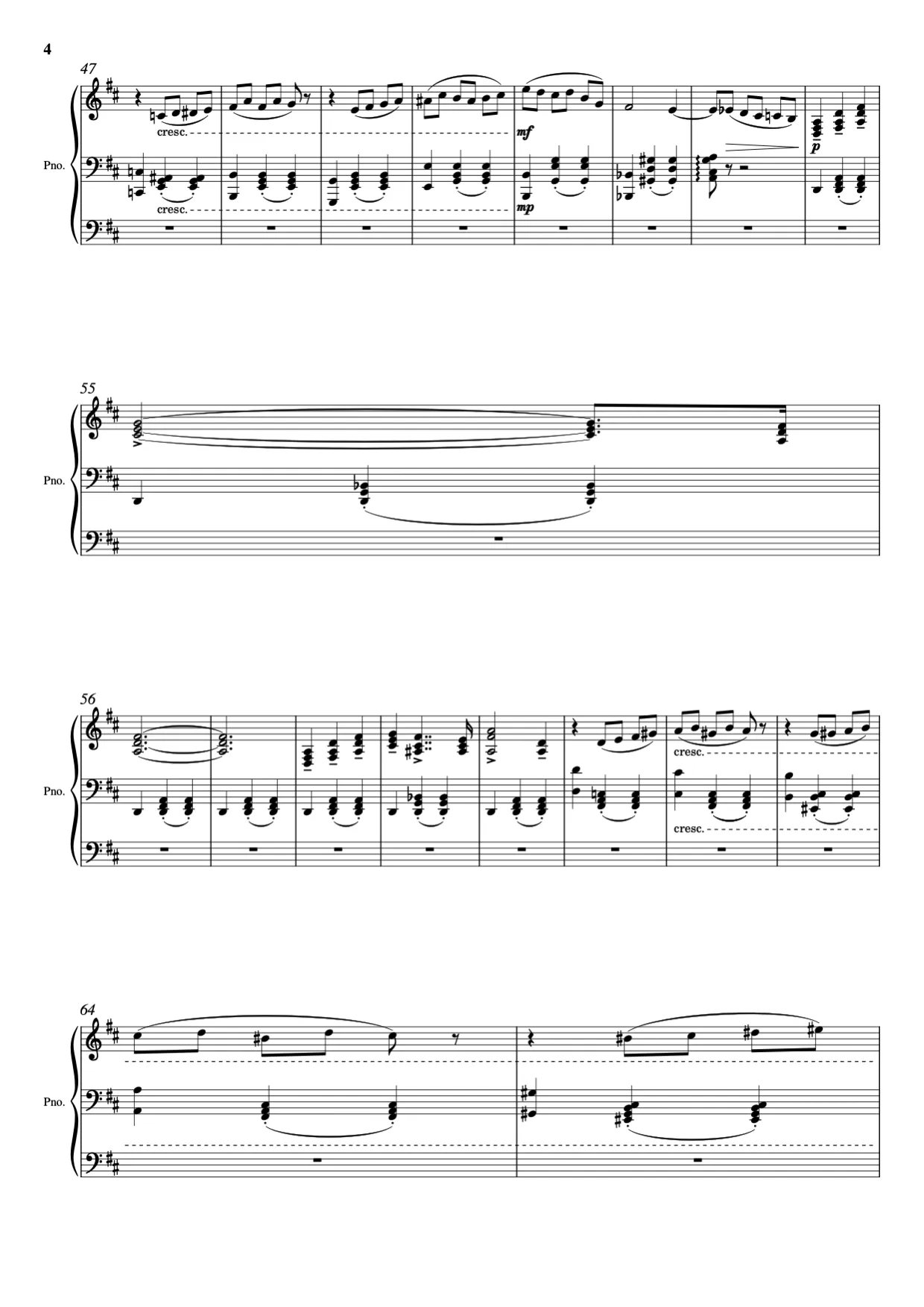 Sheet music page 4 Waltz of the Flowers - Advanced Version