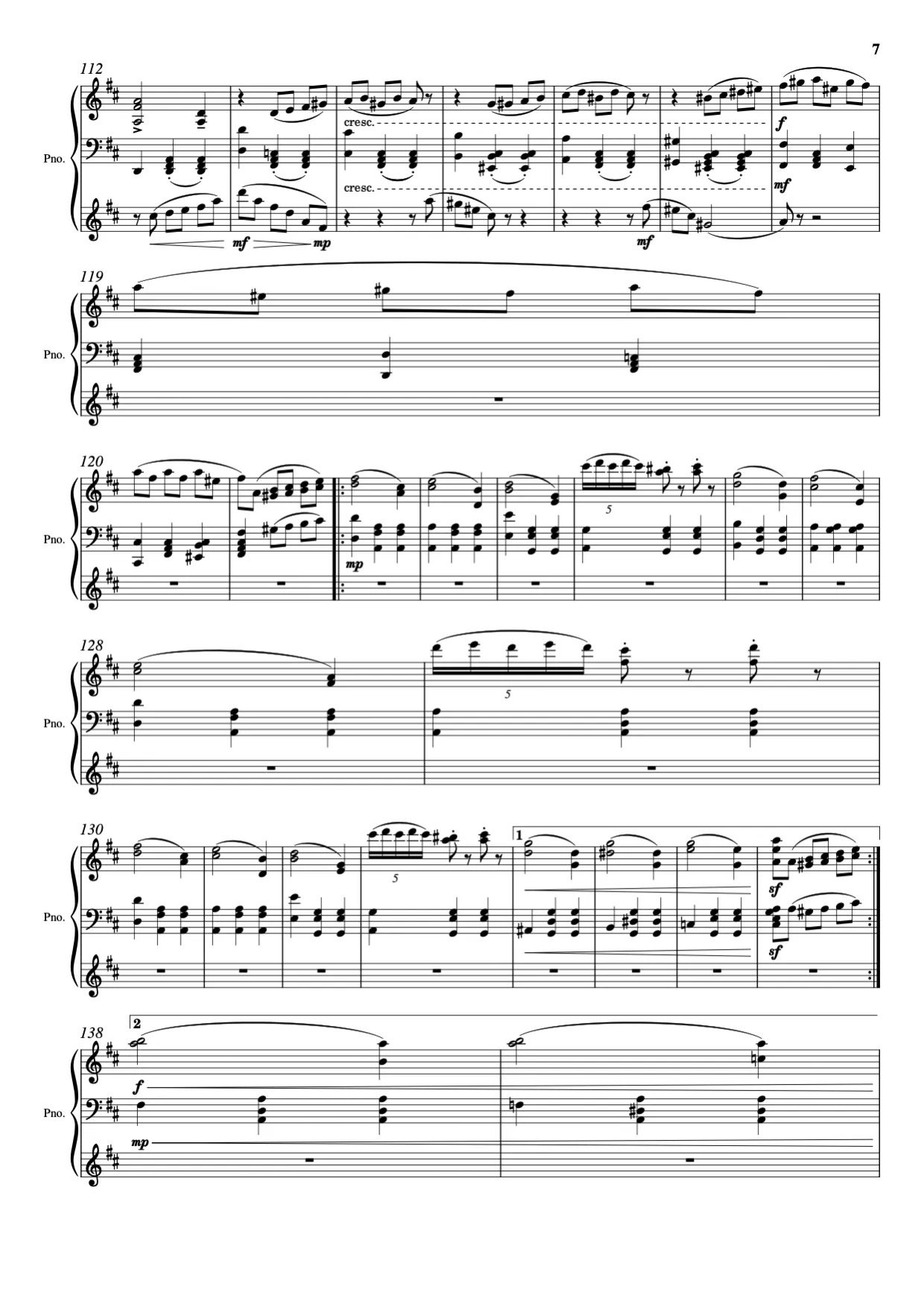 Sheet music page 7 Waltz of the Flowers - Advanced Version