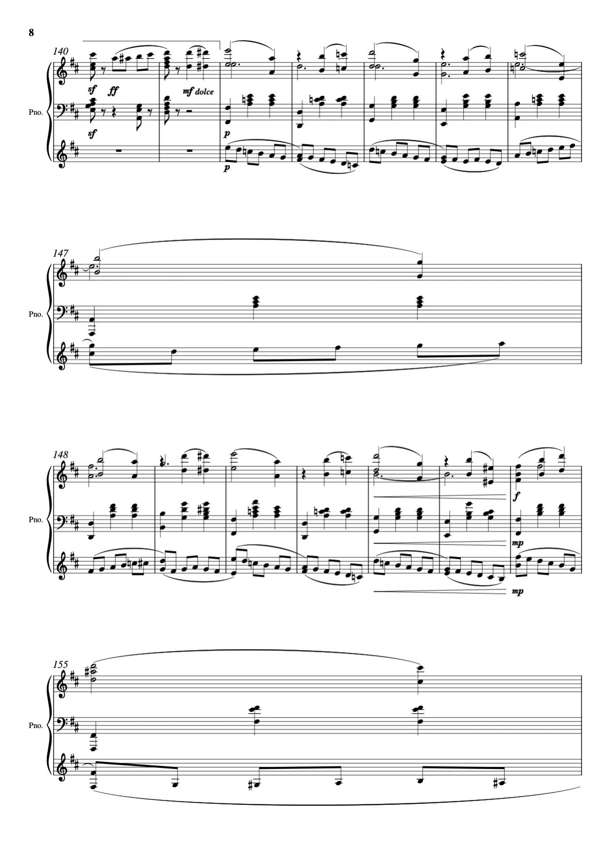 Sheet music page 8 Waltz of the Flowers - Advanced Version
