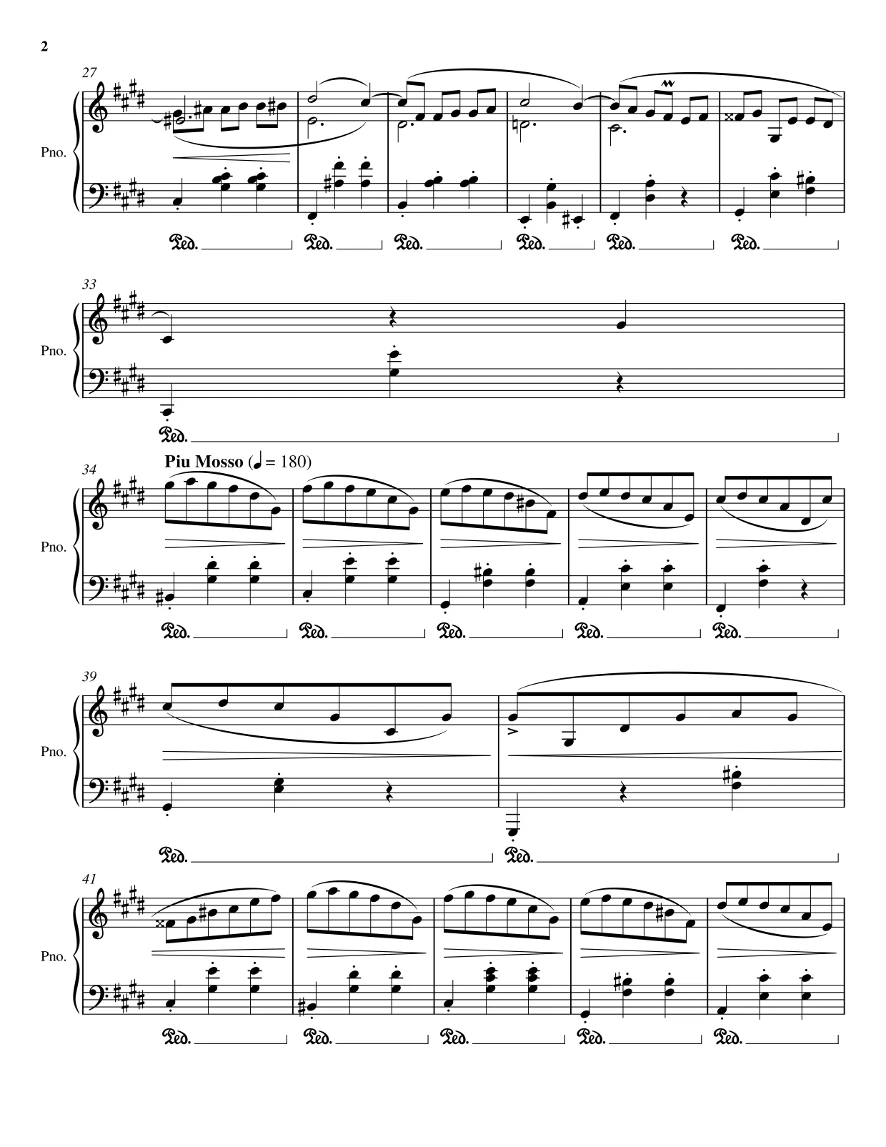 Sheet music page 2 Waltz Op. 64 No. 2 - Advanced Version