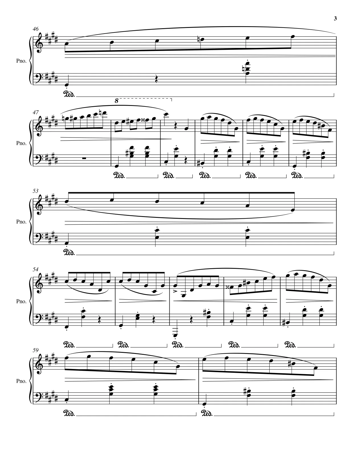 Sheet music page 3 Waltz Op. 64 No. 2 - Advanced Version
